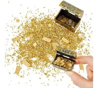 DICOSMETIC Set di 3 piccoli forzieri del tesoro in finto oro, include 60 lingotti d'oro e monete finte da 16,8 g con particelle dorate in miniatura, mini scatola portagioie vintage pirata per gioielli