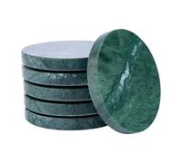DICOSMETIC Sottobicchieri in marmo per tavolo da caffè, 6 pezzi, 10 cm, grigio ardesia scuro, resistenti al calore, per casa, ufficio, bar, feste, adatti alla maggior parte delle tazze e tazze in