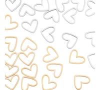 DICOSMETICO 28pcs 2 Colori 13mm Anelli di Collegamento a Cuore Cavo Ciondoli in Resina Epossidica Ciondoli a Cuore Asimmetrici Connettore Cuore in Acciaio Inox per Gioielli Fai Da Te, foro: 1mm