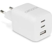 DICOTA Alimentatore compatto per laptop, 32 Watt, 3 A, bianco | 3 porte di uscita, USB-C, 2 USB, Regno Unito