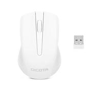 MOUSE WIRELESS DICOTA D31659W, Collegamento Cablato, Senza fili, Scrolling a Rotella, Risoluzione max 1000 dpi, forma ergonomica, Bianco