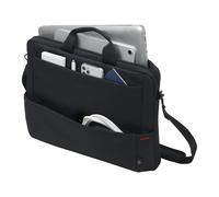 Dicota Eco Slim Case BASE 13-15.6 - Funzionale borsa per computer portatile con ampio spazio di stoccaggio, colore nero