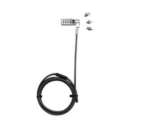 Dicota Security Combination Lock Exchangeable T/N/W Head - Blocco Cavo di Sicurezza - Nero - 2 m