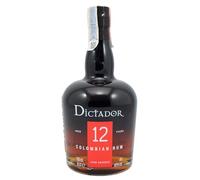 Dictador 12, 700 ml, Rum Scuro Artigianale, Note di Caramello, Cacao Vaniglia, Miele, Rum Colombiano Invecchiato fino a 12 anni in Botti ex-Bourbon, Finish in Botti di Sherry, Idea Regalo, 40% Vol.