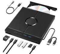 Dictien Masterizzatore DVD Esterno,Lettore CD Esterno per PC Portatile,Lettore DVD Esterno con SD/TF,per laptop,PC,per MacBook,per Windows 11/10/8/7/XP/OSX/Linux