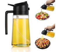 Dictien Spruzzatore per olio 2 in 1,Spruzzo di Olio per Friggitrice ad Aria Calda 470ml,Spray Olio Per Friggitrice ad Aria, Erogatore di Olio Della Bottiglia da Cucina per Cucina