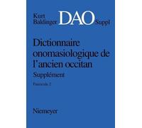 Dictionnaire onomasiologique de l´ancien occitan (DAO) Dictionnaire (Tascabile)