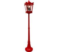 DICTROLUX Lampione Natalizio Luminoso Rosso Babbo Natale Neve Suoni 180 cm 474804