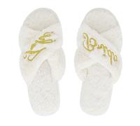 DICUIRD Pantofole da sposa Pantofole da sposa I Do Pantofole da damigella d'onore Pantofole da donna-Pantofole da sposa per il giorno del matrimonio Pantofole da sposa per le donne Pantofole bianche
