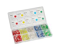 DiCUNO 1000pcs (5 colori x 200pcs) 3mm LED diodo ad emissione luminosa Testa rotonda LED Lampada Assortimento diodi diodi di colore assortiti