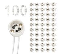 DiCUNO 100P GU10 Portalampada 0,75mm² Silicon Wire Bulb Connector Base lampada per LED e alogeni, 250V, Max 300W