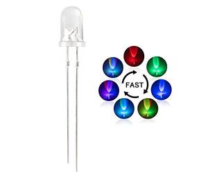 DiCUNO 100PCS 5mm LED diodi, diodi emettitori di luce RGB lampeggiante veloce, Multicolore 5MM RGB vari LED 3.0-3.4 V, 20m