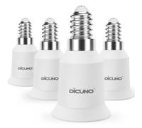 DiCUNO 4-Pack E14 a E27 Socket Converter Socket Adapter Adattatore di base per lampada di alta qualità per lampadine a LED, a incandescenza e lampadine CFL
