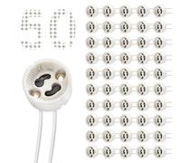 DiCUNO 50P GU10 Portalampada 0,75mm² Silicon Wire Bulb Connector Base lampada per LED e alogeni, 250V, Max 300W