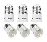 DiCUNO 6-Pack E27 a B22 Socket Converter Socket Adapter Adattatore di base per lampada di alta qualità per lampadine a LED, incandescenza e CFL