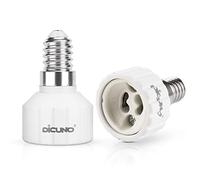 DiCUNO E14 a GU10 Adattatore da 2 pezzi, convertitore da presa, portalampada, base per lampad per lampadine a LED, incandescenza o fluorescenti