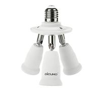 DiCUNO E27 3 en 1 Socket adattatore splitter, E27 Lampadina LED Standard, Supporto del convertitore, Presa per lampadario con 360 gradi regolabile a 180 °