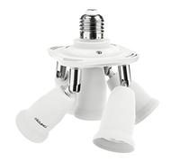 DiCUNO E27 5 en 1 Socket adattatore splitter, E27 Lampadina LED Standard, Supporto del convertitore, Presa per lampadario con 360 gradi regolabile a 180 °
