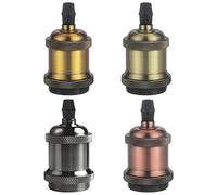 DiCUNO E27 Vintage Portalampada, Edison retro lampada a sospensione, Adattatore in ceramica solida, 4 Pezzi di multicolore socket