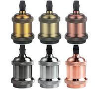 DiCUNO E27 Vintage Portalampada, Edison retro lampada a sospensione, Adattatore in ceramica solida, 6 Pezzi di multicolore socket