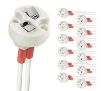 DiCUNO G4 Base Bi-Pin, G6.35, GY6.35, GX5.3 MR16, GZ4 MR11, Portalampada in Ceramica ad incandescenza alogena con portalampada (12pz)