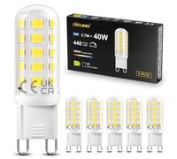 DiCUNO Lampadina LED G9 Dimmerabile 2.7W, Equivalente a 40W Alogena, Bianco Freddo 5000K, 440 Lumen, Base in Ceramica, 230V, Attacco G9 LED per Soggiorno Cucina Camera, 6 Pezzi