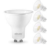 DiCUNO Lampadina LED GU10 4.5W, Classe B di efficienza energetica, 60W equivalenti, 710lm, Bianco neutro 4000K, Faretto LED GU10 non dimmerabile, fascio largo 110°, 4 Pezzi