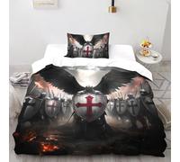 DICVXST 3D Angel of War Set Biancheria Da Letto Set Copripiumino Adulti 2 Pezzi in Microfibra 1 Federe Cuscino Doppio Con Chiusura A Cerniera Single(135x200cm)