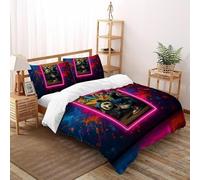 DICVXST 3D Danzando Panda Set Di Biancheria Adulti Set Da 3 Pezzi Morbido E Accogliente 2 Federe Cuscino Doppio Con Chiusura A Cerniera King（220x240cm）