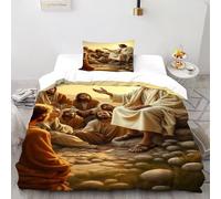 DICVXST 3D discepoli di Gesù Set Di Biancheria Bambini Set Da 2 Pezzi Morbido E Accogliente 1 Federe Cuscino Doppio Con Chiusura A Cerniera Single（135x200cm）