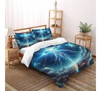 DICVXST 3D Electric Cross Cityscape Set Di Biancheria Da Letto Uomini 3 Pezzi in Microfibra 2 Federe Cuscino Doppio Con Chiusura A Cerniera Double(200x200cm)