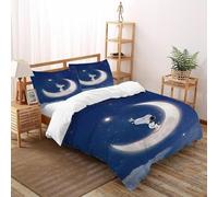 DICVXST 3D Il desiderio di Snoopy Set Di Biancheria Da Letto Uomini Set Da 3 Pezzi Microfibra 2 Federe Cuscino Doppio Con Chiusura A Cerniera Double（200x200cm）