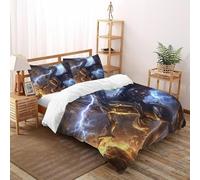 DICVXST 3D Lightning Dragon Set Di Biancheria Da Letto Bambini 3 Pezzi Morbido E Accogliente 2 Federe Cuscino Doppio Con Chiusura A Cerniera Double（200x200cm）