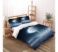 DICVXST 3D Mondo del ghiaccio illuminato dalla luna Set Di Biancheria Da Letto Bambini 3 Pezzi Morbido E Accogliente 2 Federe Cuscino Doppio Con Chiusura A Cerniera King（220x240cm）