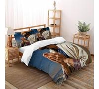 DICVXST 3D Preghiera notturna Set Di Biancheria Da Letto Ragazzi Set Da 3 Pezzi in Microfibra 2 Federe Cuscino Doppio Con Chiusura A Cerniera Super King(260x220cm)