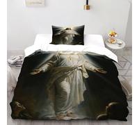 DICVXST 3D Risurrezione Luce Set Di Biancheria Da Letto Bambini 2 Pezzi Microfibra 1 Federe Cuscino Doppio Con Chiusura A Cerniera Single（135x200cm）