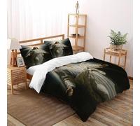 DICVXST 3D Risurrezione Luce Set Di Biancheria Uomini Set Da 3 Pezzi Morbido E Accogliente 2 Federe Cuscino Doppio Con Chiusura A Cerniera King（220x240cm）