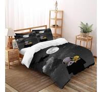 DICVXST 3D Snoopy e Woodstock Moon Set Di Biancheria Uomini Set Da 3 Pezzi Morbido E Accogliente 2 Federe Cuscino Doppio Con Chiusura A Cerniera Super King（260x220cm）