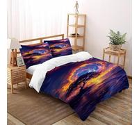DICVXST 3D Tree Vortex Sky Set Di Biancheria Da Letto Adulti 3 Pezzi Microfibra 2 Federe Cuscino Doppio Con Chiusura A Cerniera King（220x240cm）