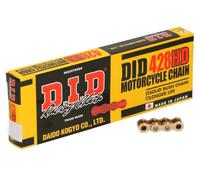 DID 428 HD Standard Catena Moto Oro/Oro Con 122 Maglie E Chiusura A Clip