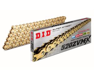 DID 520ZVMXG&G-120 ORO / CATENA ORO (120 MAGLIE) X-RING (APERTO + CAPPUCCIO)