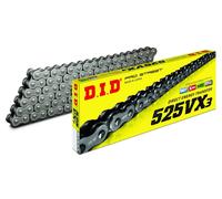 DID 525 VX3 B&B X-Ring Catena Moto Nera Con Chiusura A Clip 128 Maglie