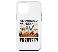 Did Somebody Say Treat Ghost Dogs Lovers Funny Halloween Custodia per iPhone 12 mini