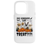 Did Somebody Say Treat Ghost Dogs Lovers Funny Halloween Custodia per iPhone 14 Pro
