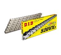 DID VX3 Catena Argento Rinforzato 520 Divisione 110 Maglie Aperto + Rivetti