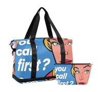 Did You Call First - Borsone sportivo con tracolla regolabile, per sport, grande capacità, colore: blu, hai chiamato prima blu, 1 size