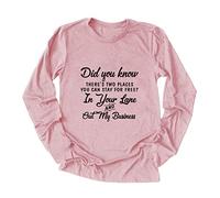 Did You Know There's Two Places Shirt Women Funny Graphic T-Shirt Fall Winter Long Sleeve Tunic Tops