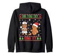 Did You Try Icing It Gingerbread Cookie Divertente Brutto Natale Felpa con Cappuccio