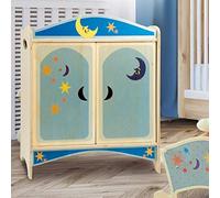 Dida - Armadio per Bambole Luna, in Legno di Alta Qualità, Guardaroba Porta Vestiti per Bambole Grandi - Accessorio Giochi di Ruolo, Arredamento per Camerette Bambini - Made in Italy