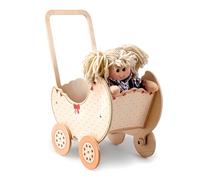 Dida - Carrozzina in Legno per Bambole Fiocco, Passeggino per Bambole fino a 35 cm, Gioco di Ruolo per Bambini 2-4 Anni, Perfetto per Piccole Mamme e Papà, Alta Qualità
